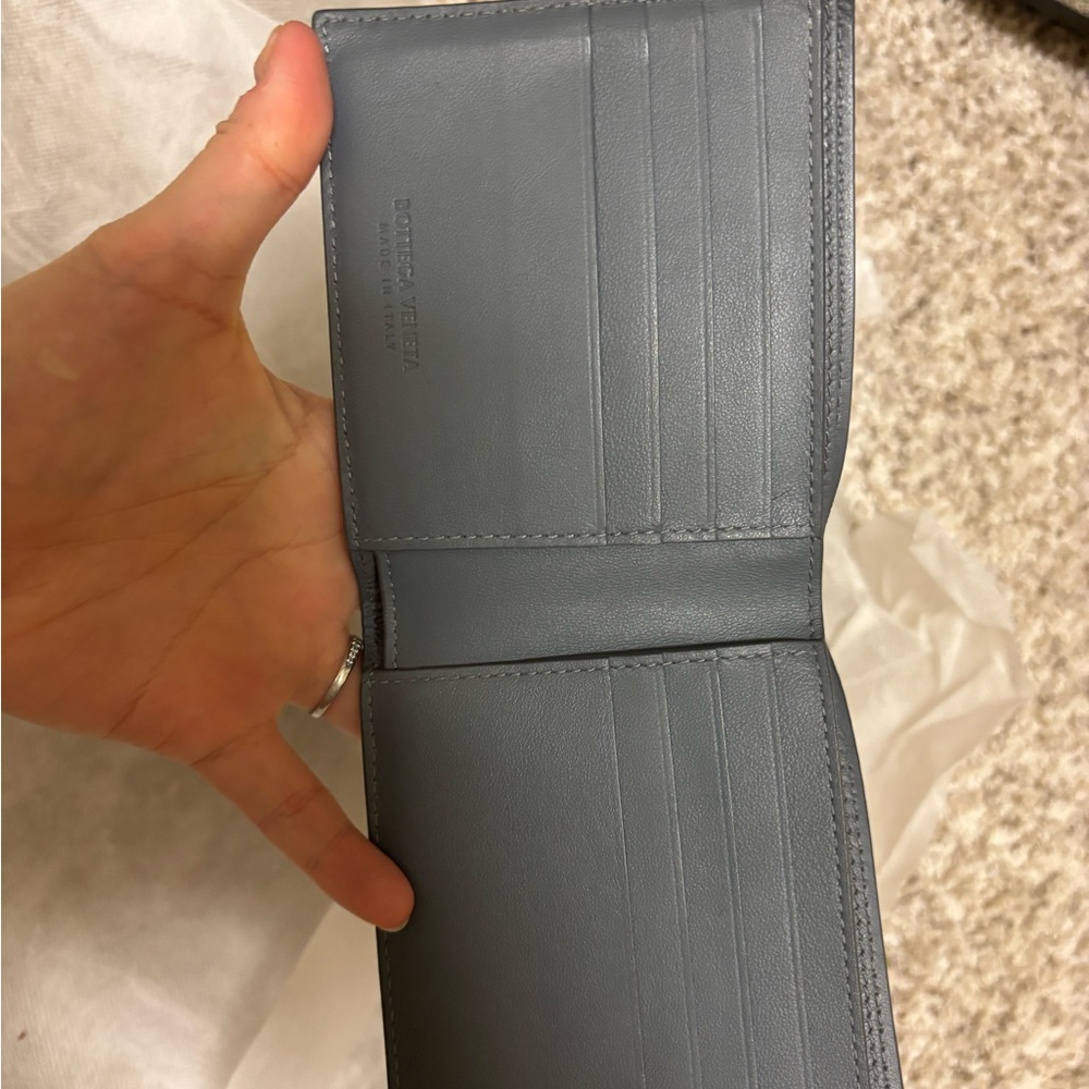 Bottega Veneta Blue Leather Card Holder